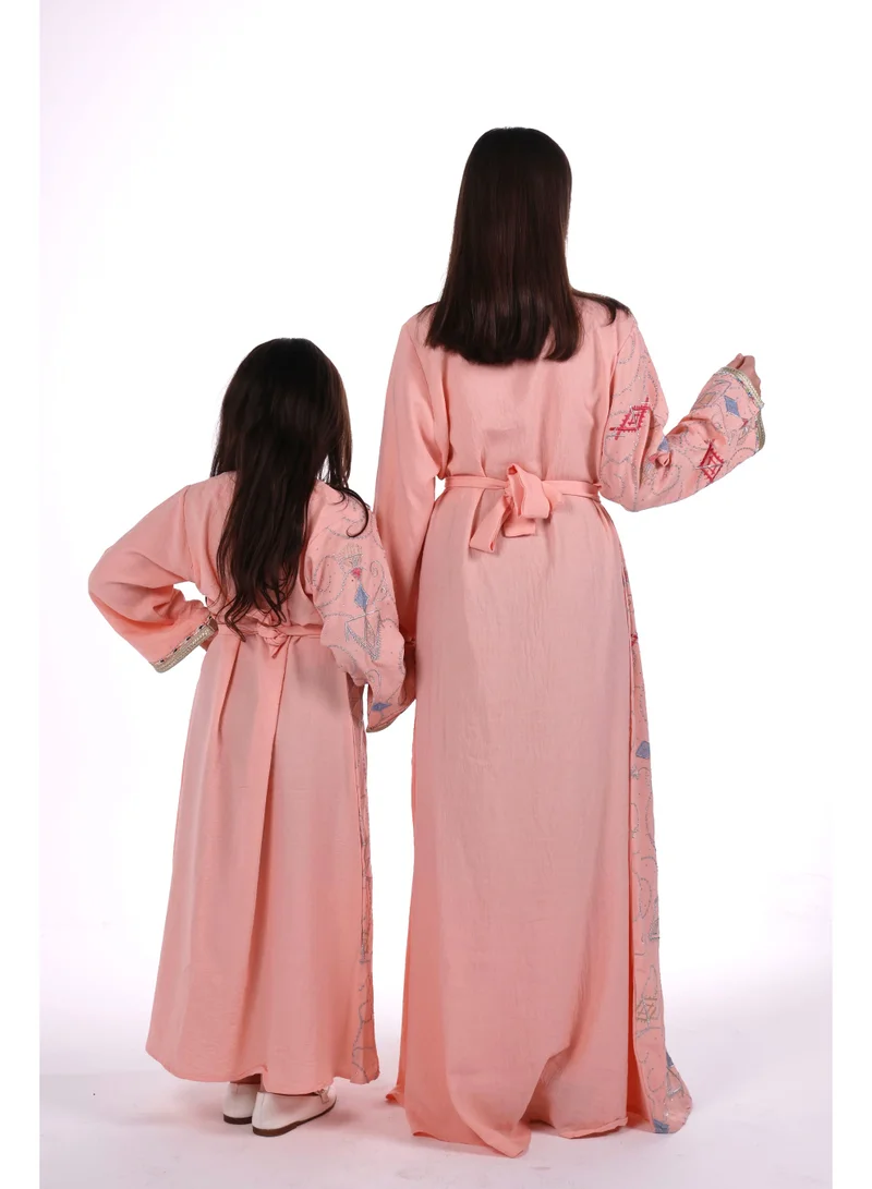 AL BENT AL SHARQIEH pink Mom & Daughter Embroidred jalabiya dress for Women | Best Price UAE